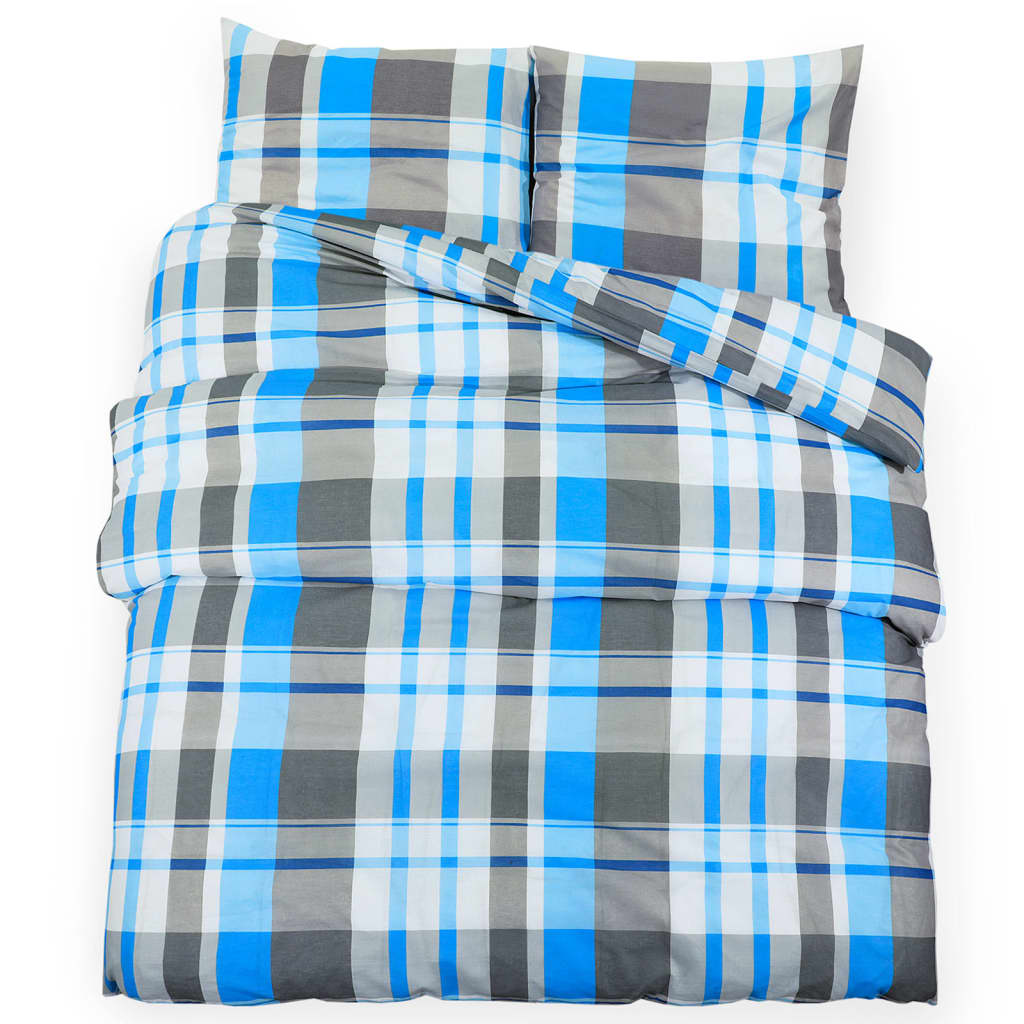 Vidaxx Bettbezug-Set 220x240 cm Baumwolle blau und grau