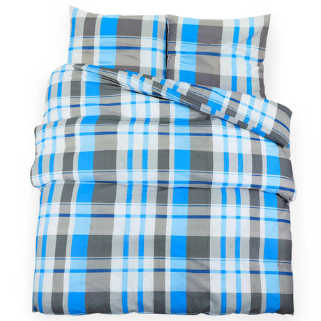 Vidaxx Bettbezug-Set 220x240 cm Baumwolle blau und grau