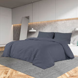 Vidaxl Duvet Crossing Set 240x220 cm Baumwoll -Anthrazit -ausgelöst