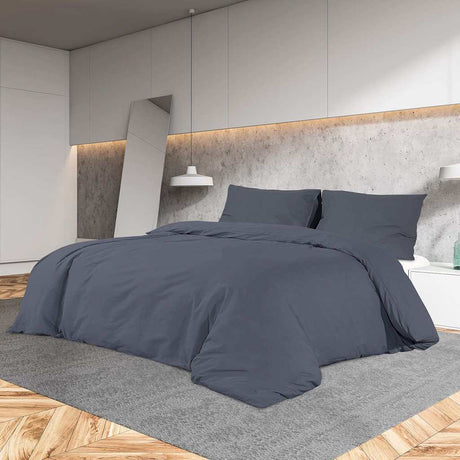 VIDAXL -Duvet -Over -Sterle -Set 140x200 cm Baumwoll -Anthrazit -gelöscht