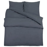 Vidaxl dekbedovertrekset 155x220 cm katoen antracietkleurig