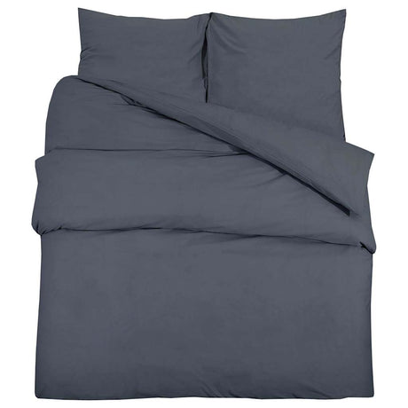 Vidaxl Duvet Overlay Set 200x200 cm Baumwoll -Anthrazit -gelöscht