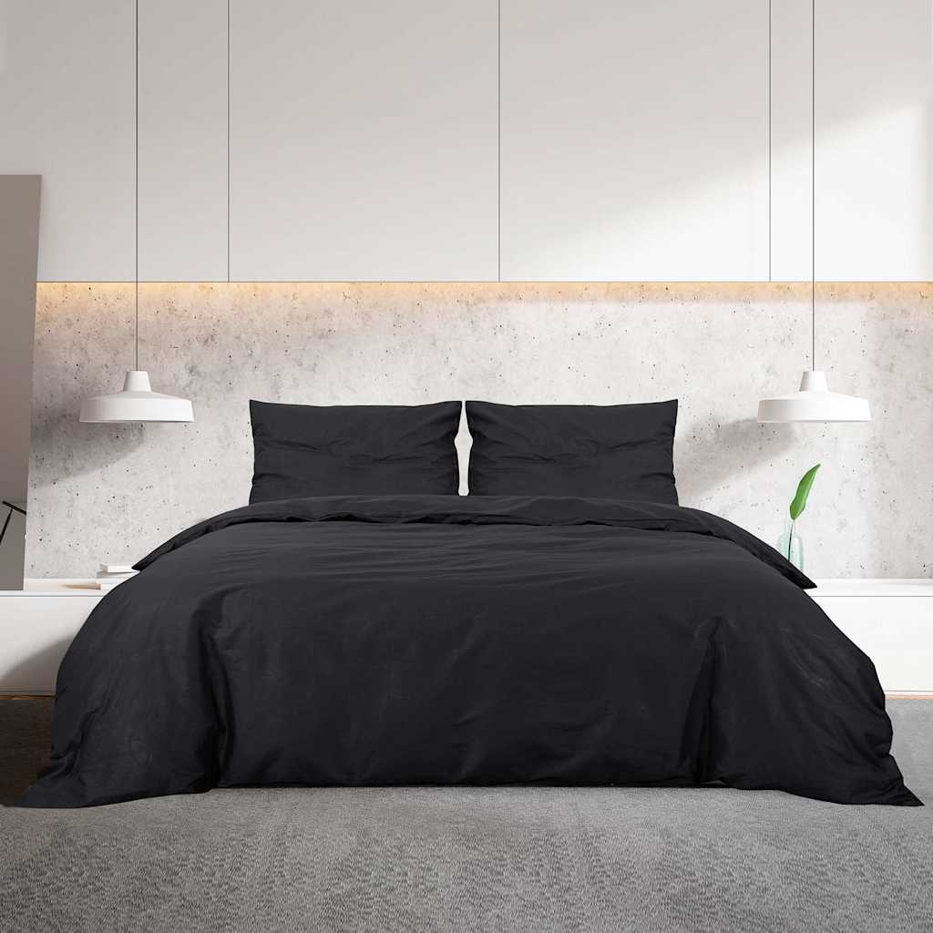 Vidaxl Duvet Overray Set 240x220 cm Baumwollschwarz