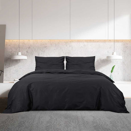 Vidaxl Duvet Overlay Set 200x200 cm Baumwollschwarz