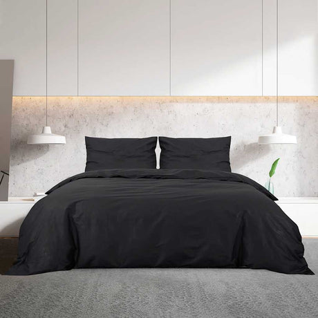 Vidaxl Duvet Overlay Set 135x200 cm Baumwollschwarz