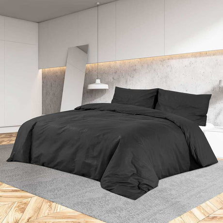 VIDAXL -Duvet -Überraschungs -Set 155x220 cm Baumwollschwarz