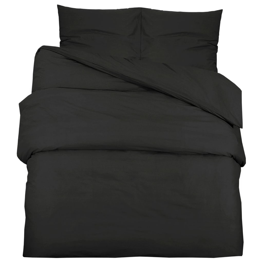 Vidaxx Bettbezug-Set 140x200 cm Baumwolle schwarz