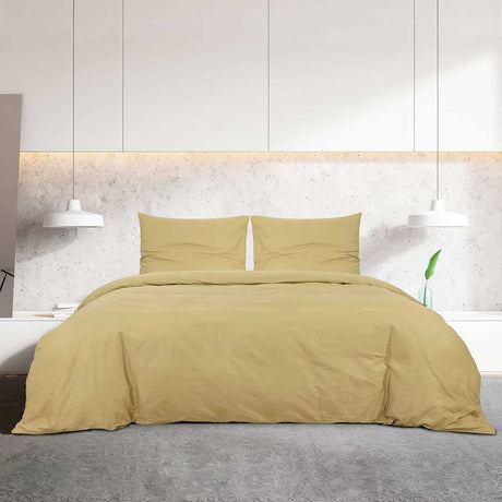 Vidaxl Duvet Crossing Set 135x200 cm Baumwolltaupe