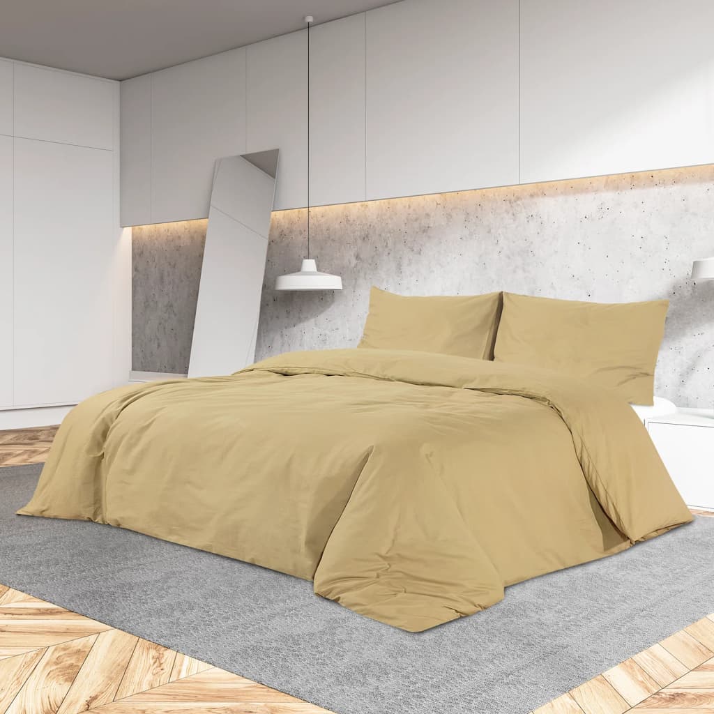 VIDAXL -Duvet -Überraschungs -Set 155x220 cm Baumwolltaupe