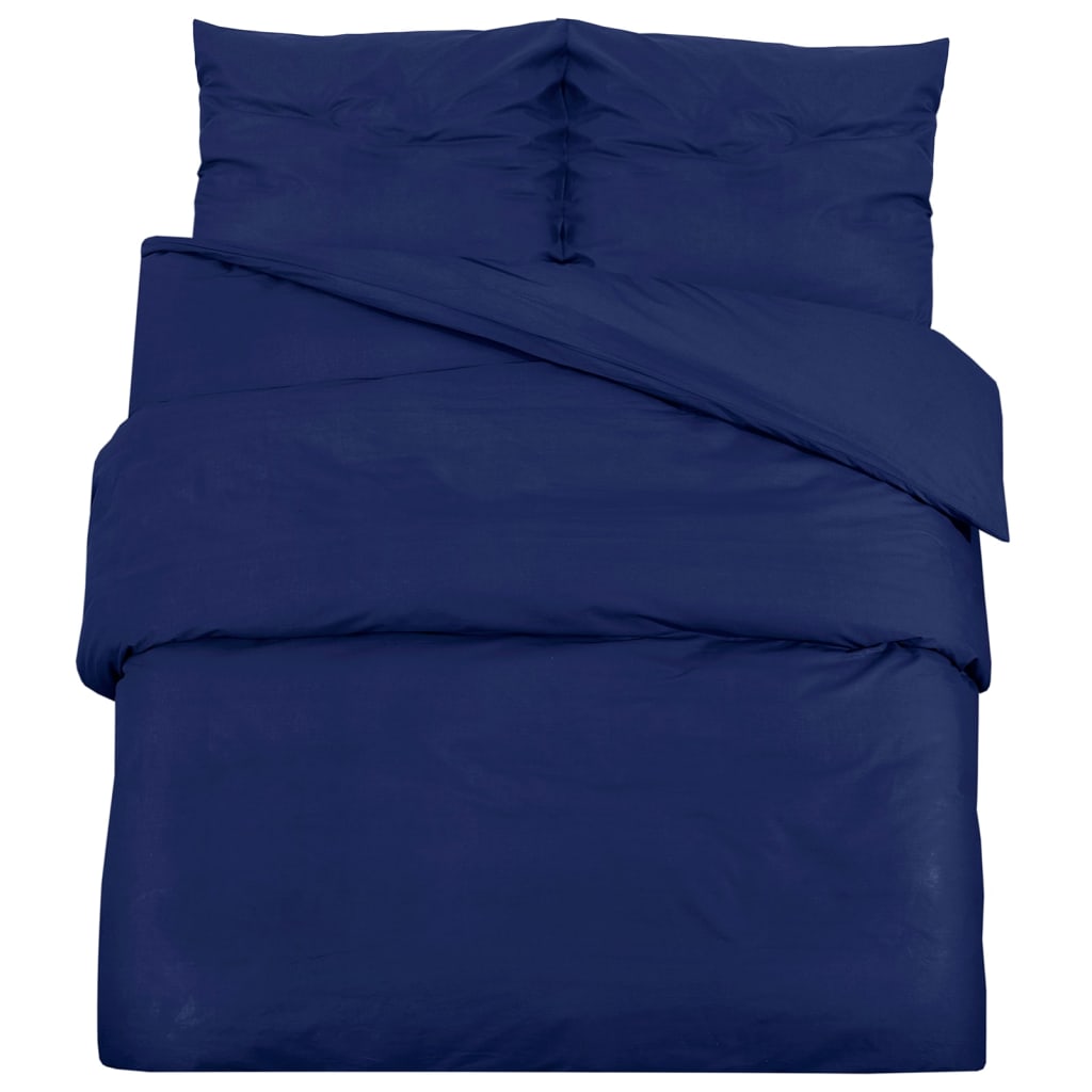 Vidaxl dekbedovertrekset 200x200 cm katoen marineblauw