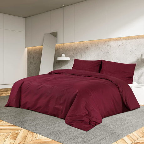 Vidaxl Duvet Crossing Set 200x220 cm Baumwollburgunderrot