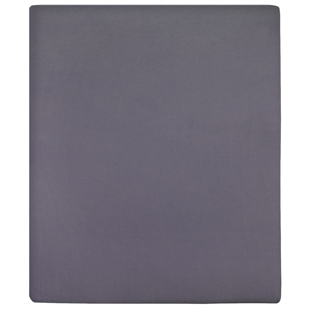 Vidaxl ausgestattete Blätter 2 ST Jersey 100x200 cm Baumwoll -Anthrazit -gelöscht