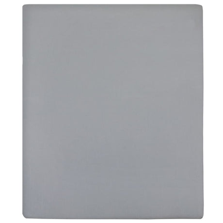 Vidaxl ausgestattete Blätter 2 St Jersey 140x200 cm Baumwollgrau
