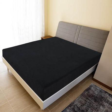 Vidaxl angepasstes Blatt Trikot 140x200 cm Baumwollschwarz