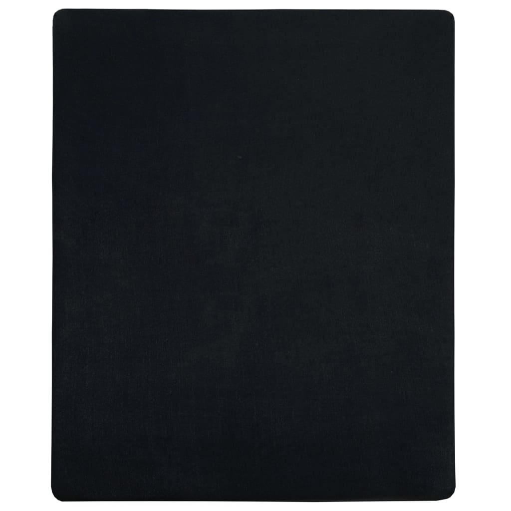 Vidaxl ausgestattete Blätter 2 St Jersey 140x200 cm Baumwollschwarz