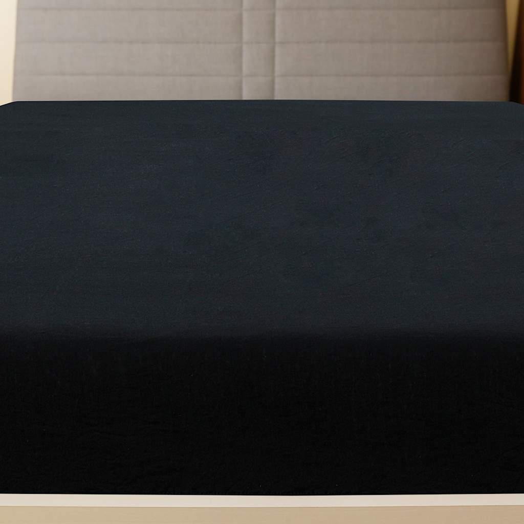 Vidaxl angepasstes Blatt Trikot 160x200 cm Baumwollschwarz