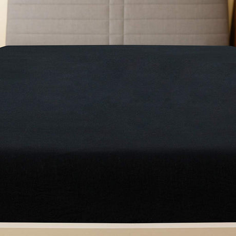 Vidaxl angepasstes Blatt Trikot 160x200 cm Baumwollschwarz