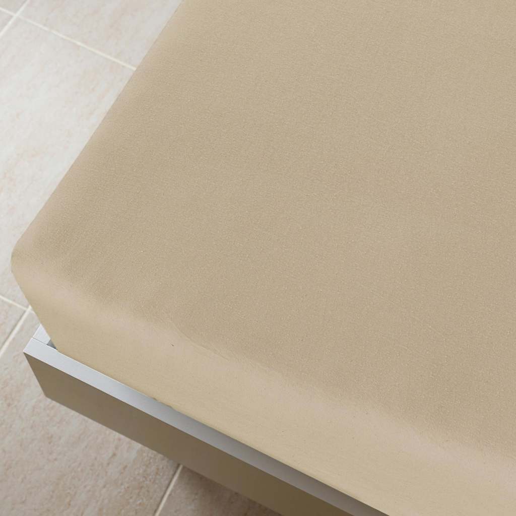 Vidaxl angepasstes Blatt Trikot 180x200 cm Baumwolltaupe