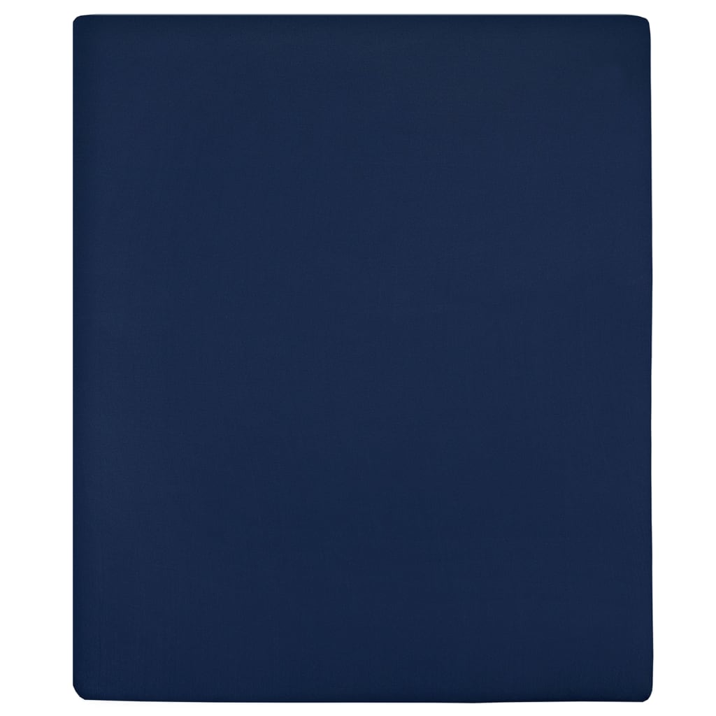 Vidaxl angepasstes Blatt Trikot 140x200 cm Baumwollmarineblau