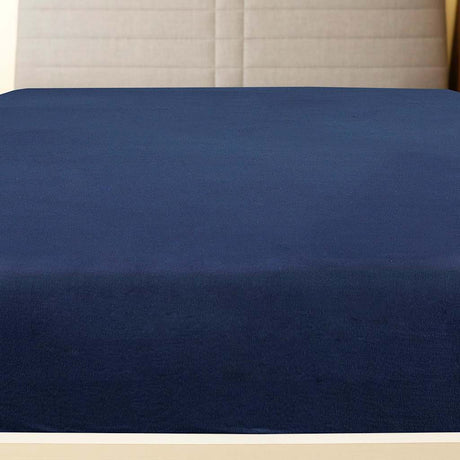 Vidaxl angepasstes Blatt Trikot 140x200 cm Baumwollmarineblau