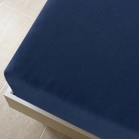 Vidaxl angepasstes Blatt Trikot 140x200 cm Baumwollmarineblau