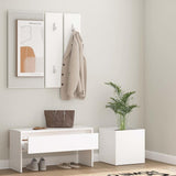 Vidaxl garderobe set bewerkt hout wit