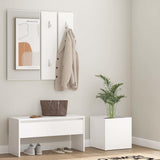 Vidaxl garderobe set bewerkt hout wit