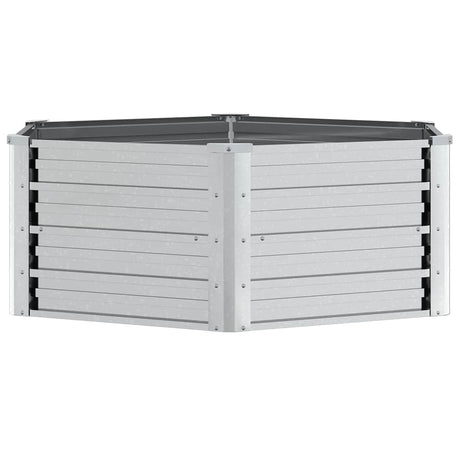 Vidaxl -Pflanzer erhöht 129 x 45 cm verzinkter Stahl Silberfarbe