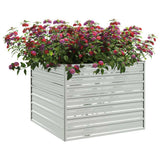 VIDAXL -Pflanzer erhoben 100x100x77 cm verzinktes Stahl Silber