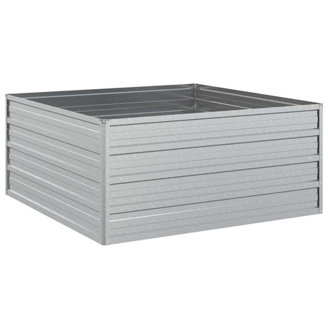 Vidaxx Pflanzgefäß erhöht 100x100x45 cm verzinkter Stahl silber