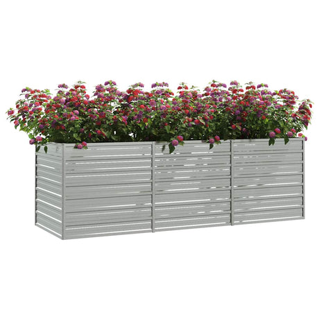 Vidaxl -Pflanzer erhöht 240 x 80 x 77 cm verzinktes Stahl Silber