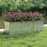 Vidaxl -Pflanzer erhöht 240 x 80 x 77 cm verzinktes Stahl Silber