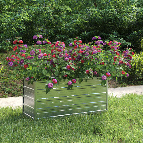 VIDAXL -Pflanzer erhoben 100 x 40 x 45 cm verzinktes Stahl Silber
