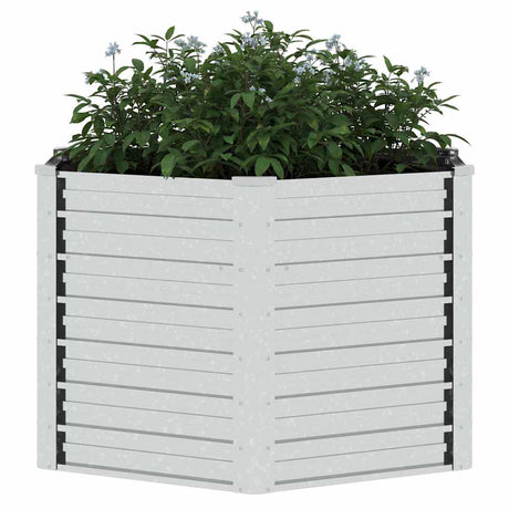 VIDAXL -Pflanzer erhöht 129 x 77 cm verzinkter Stahl Silberfarbe