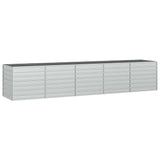 VIDAXL -Pflanzer erhöht 400 x 80 x 45 cm verzinktes Stahl Silber
