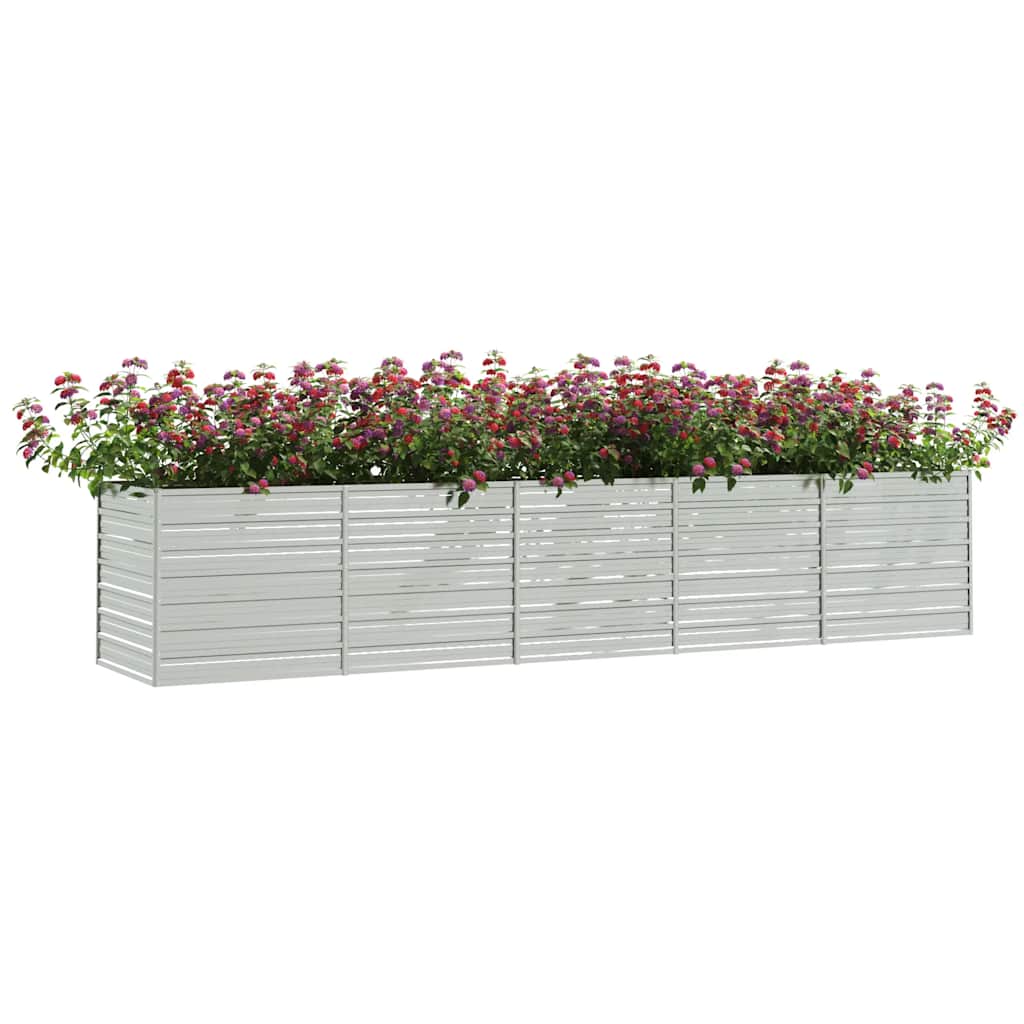 VIDAXL -Pflanzer erhöht 400 x 80 x 45 cm verzinktes Stahl Silber