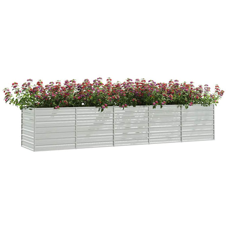 VIDAXL -Pflanzer erhöht 400 x 80 x 45 cm verzinktes Stahl Silber