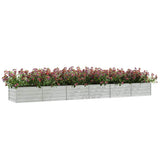 Vidaxl -Pflanzer 480 x 80 x 45 cm verzinktes Stahl Silber angehoben