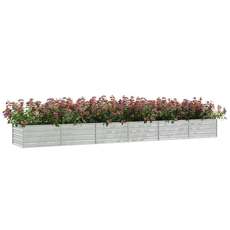 Vidaxl -Pflanzer 480 x 80 x 45 cm verzinktes Stahl Silber angehoben