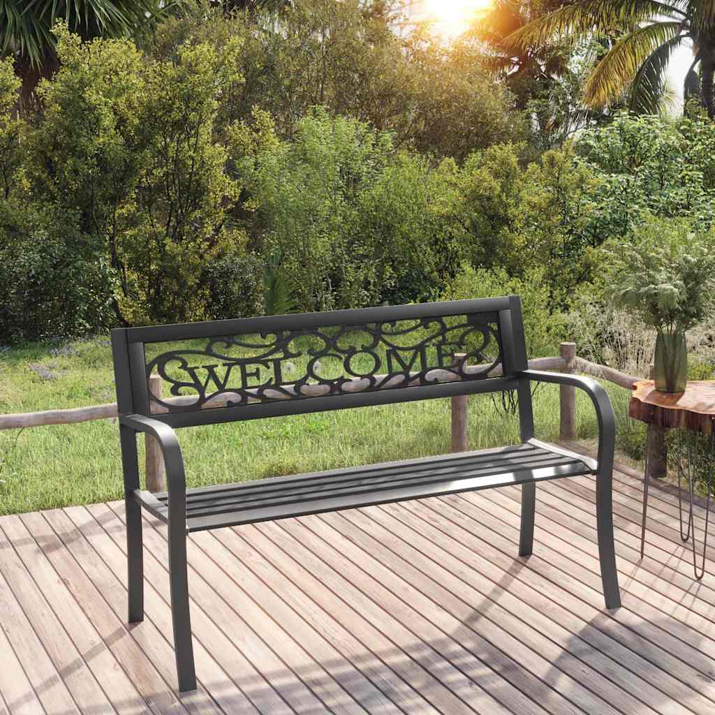 Vidaxl tuinbank 125 cm staal zwart