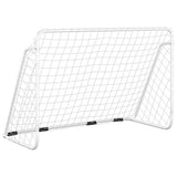 Vidaxl -Fußballtor mit Netto 180x90x120 cm Stahlweiß