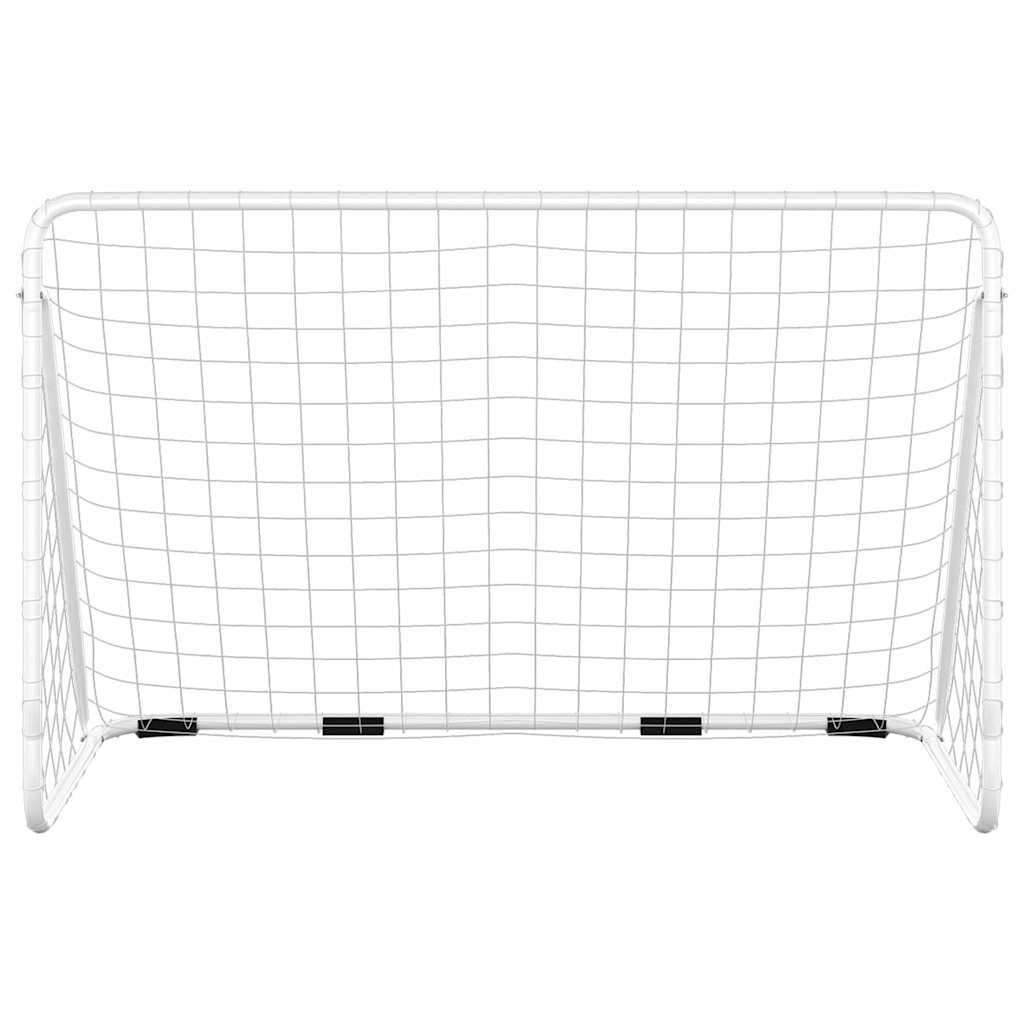 Vidaxl -Fußballtor mit Netto 180x90x120 cm Stahlweiß