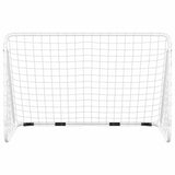 Vidaxl -Fußballtor mit Netto 180x90x120 cm Stahlweiß