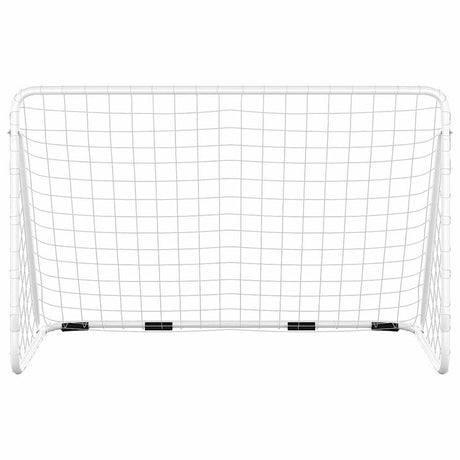 Vidaxl -Fußballtor mit Netto 180x90x120 cm Stahlweiß