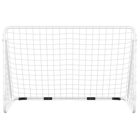 Vidaxl -Fußballtor mit Netto 180x90x120 cm Stahlweiß