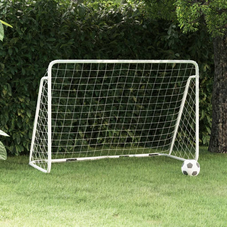 Vidaxl -Fußballtor mit Netto 180x90x120 cm Stahlweiß