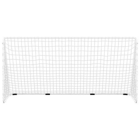 VIDAXL -Fußballtor mit Netto 366x122x182 cm Stahlweiß