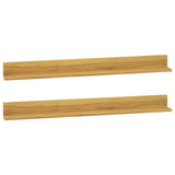 Vidaxl wandschappen 2 st 110x10x10 cm massief teakhout