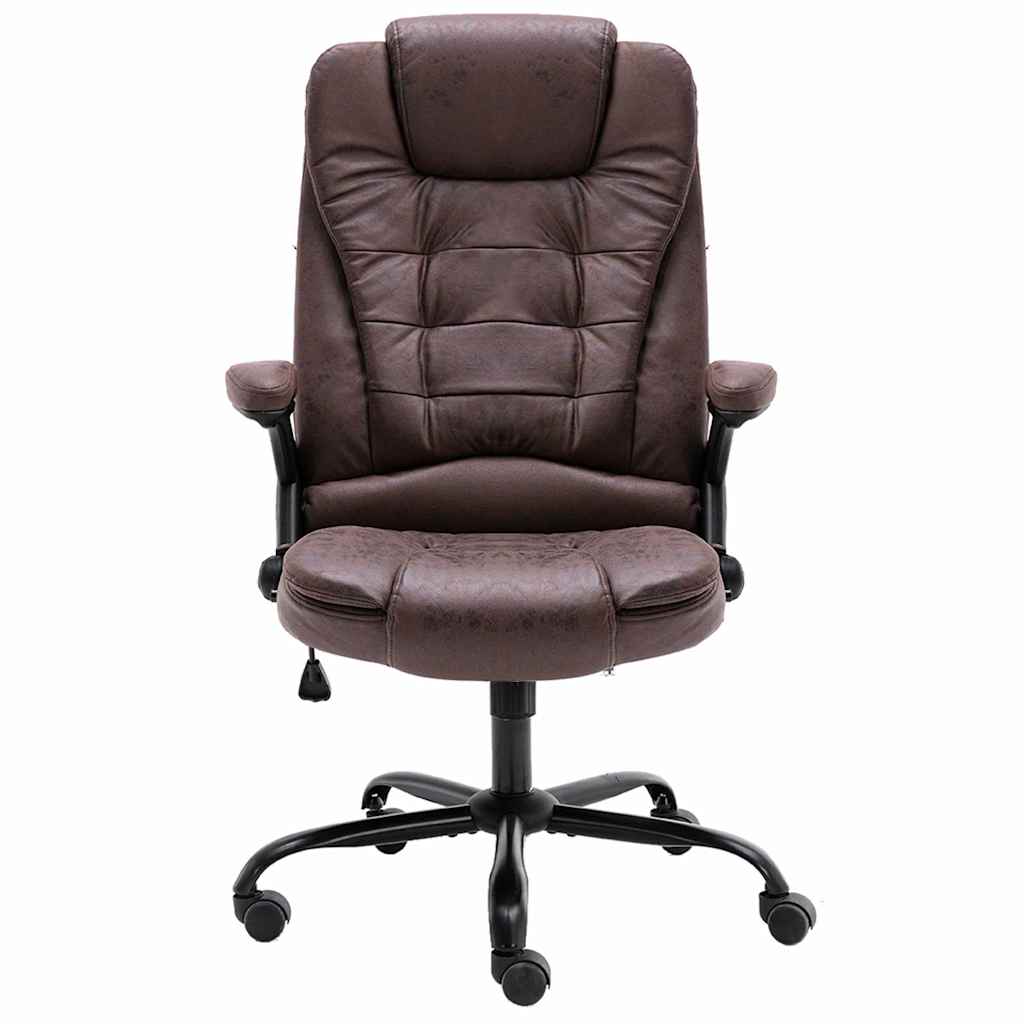 Vidaxl kantoorstoel kunstsuède donkerbruin