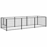 Vidaxl -Hund Kennel 3 m² Stahlschwarz
